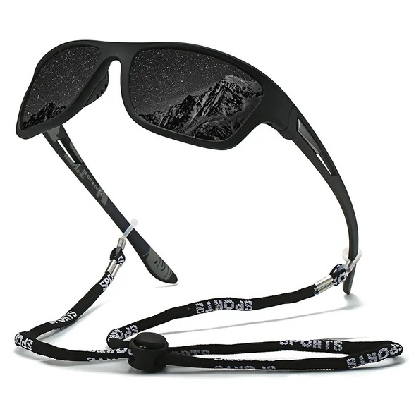 Black & Red 2pk Polarized UV400 Protection Sunglasses Fishing Cycling 2pc - Picture 3 of 9